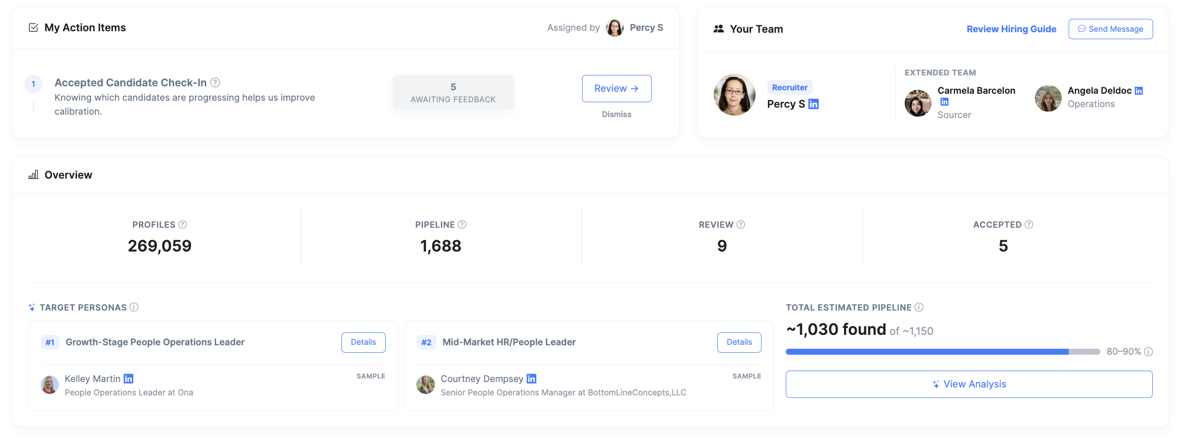 Rockstar Talent Partner dashboard